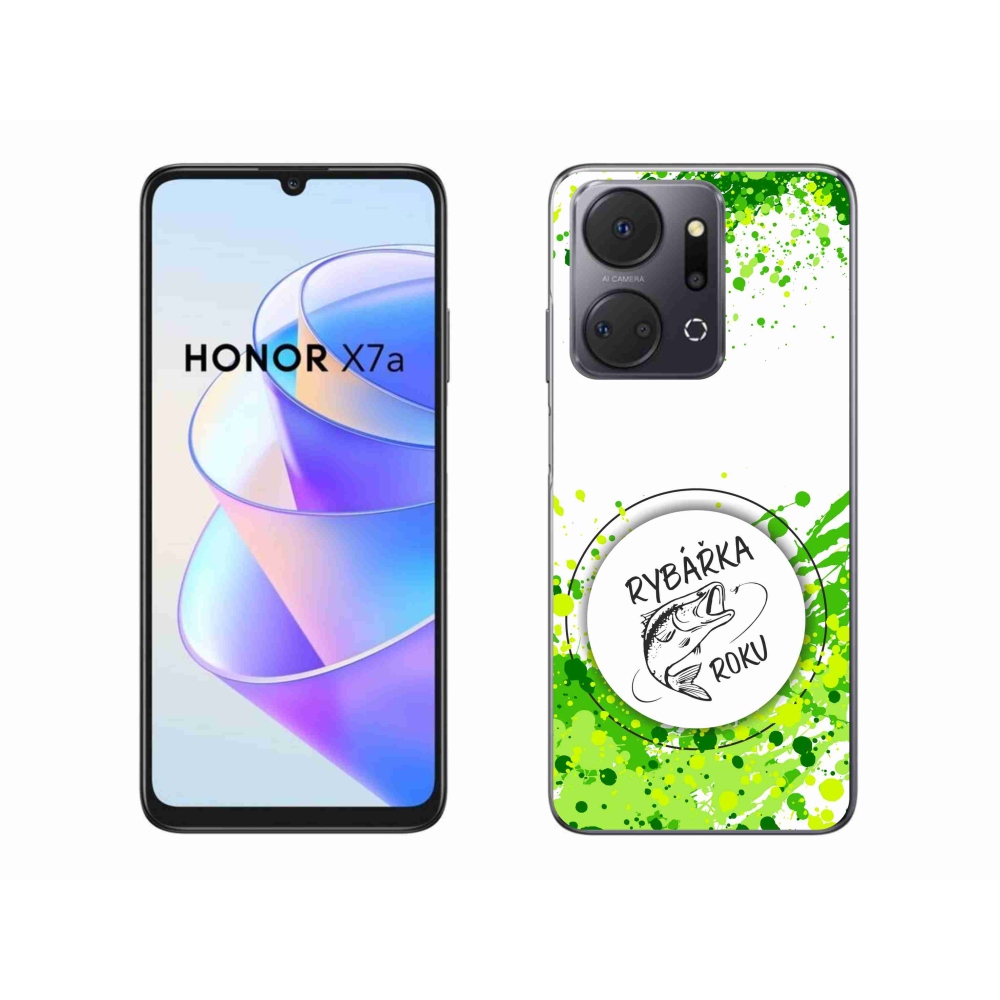 Zselés borító mmCase a Honor X7a számára - az év horgásza fehér háttérrel