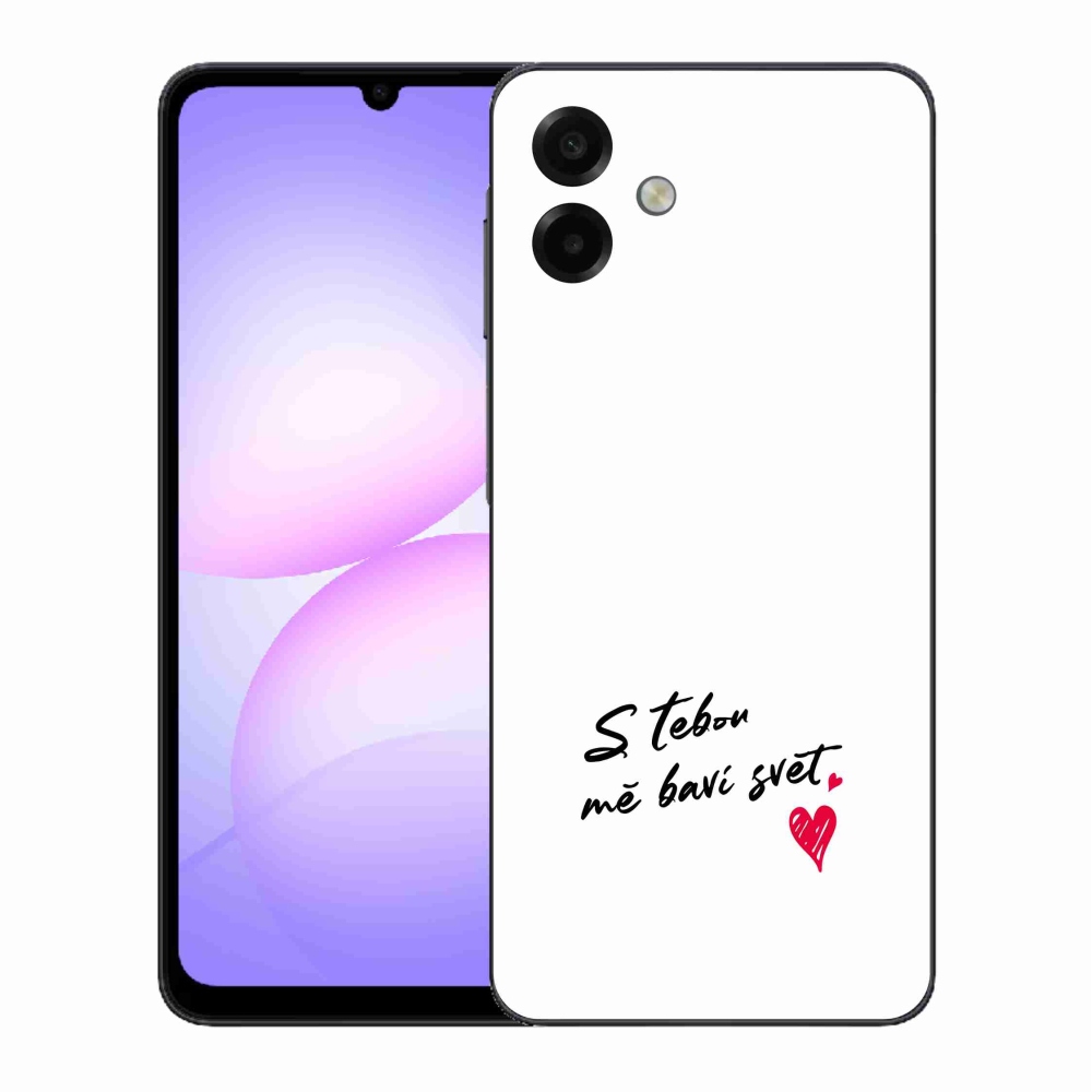 Gél borítás mmCase Samsung Galaxy A07 4G - text in love 1 fehér háttér