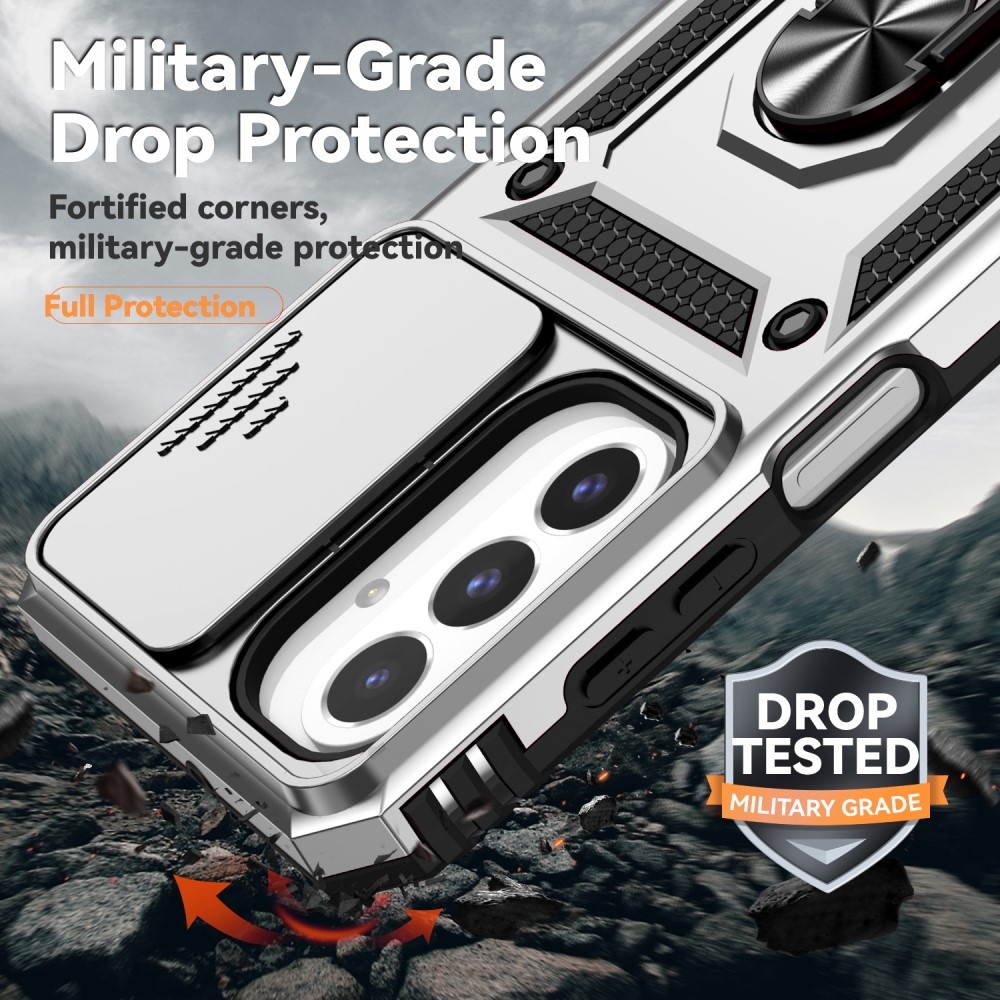 Gyűrűálló borítás Samsung Galaxy A26 5G készülékhez - ezüst színű