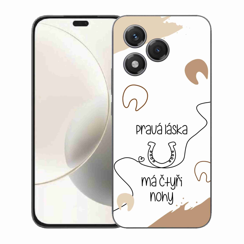 Zselés borító mmCase a Honor 400 Lite készülékhez - ló motívum fehér háttérrel