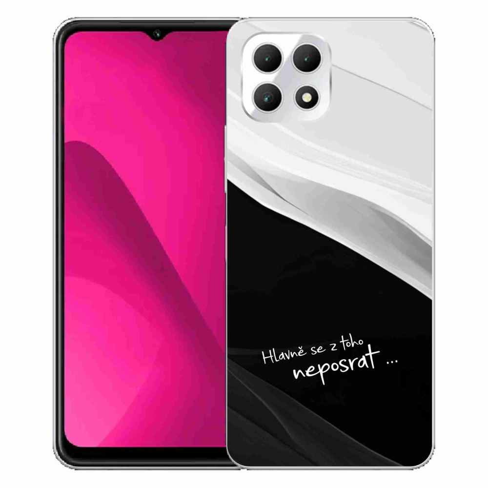 Gél borító mmCase a T-Mobile T Phone 2 készülékhez - vicces szöveg 13 fekete-fehér háttérrel