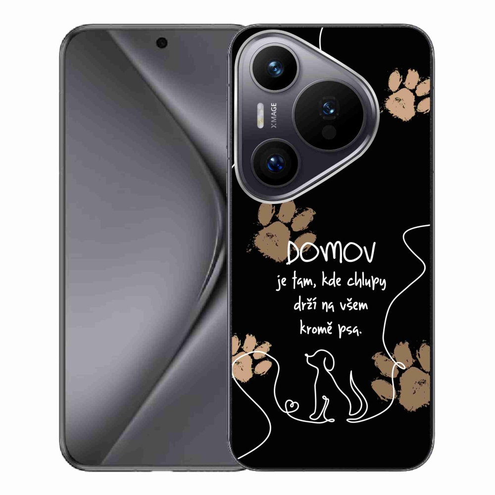 Gél borító mmCase a Huawei Pura 70 Pro készülékhez - kutya motívum fekete háttérrel