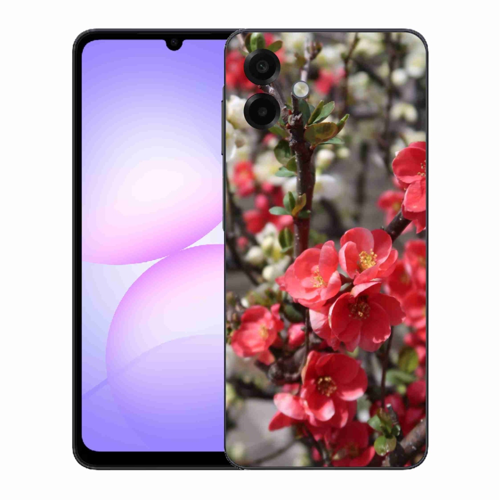 Gél borítás mmCase Samsung Galaxy A07 4G - piros virágok