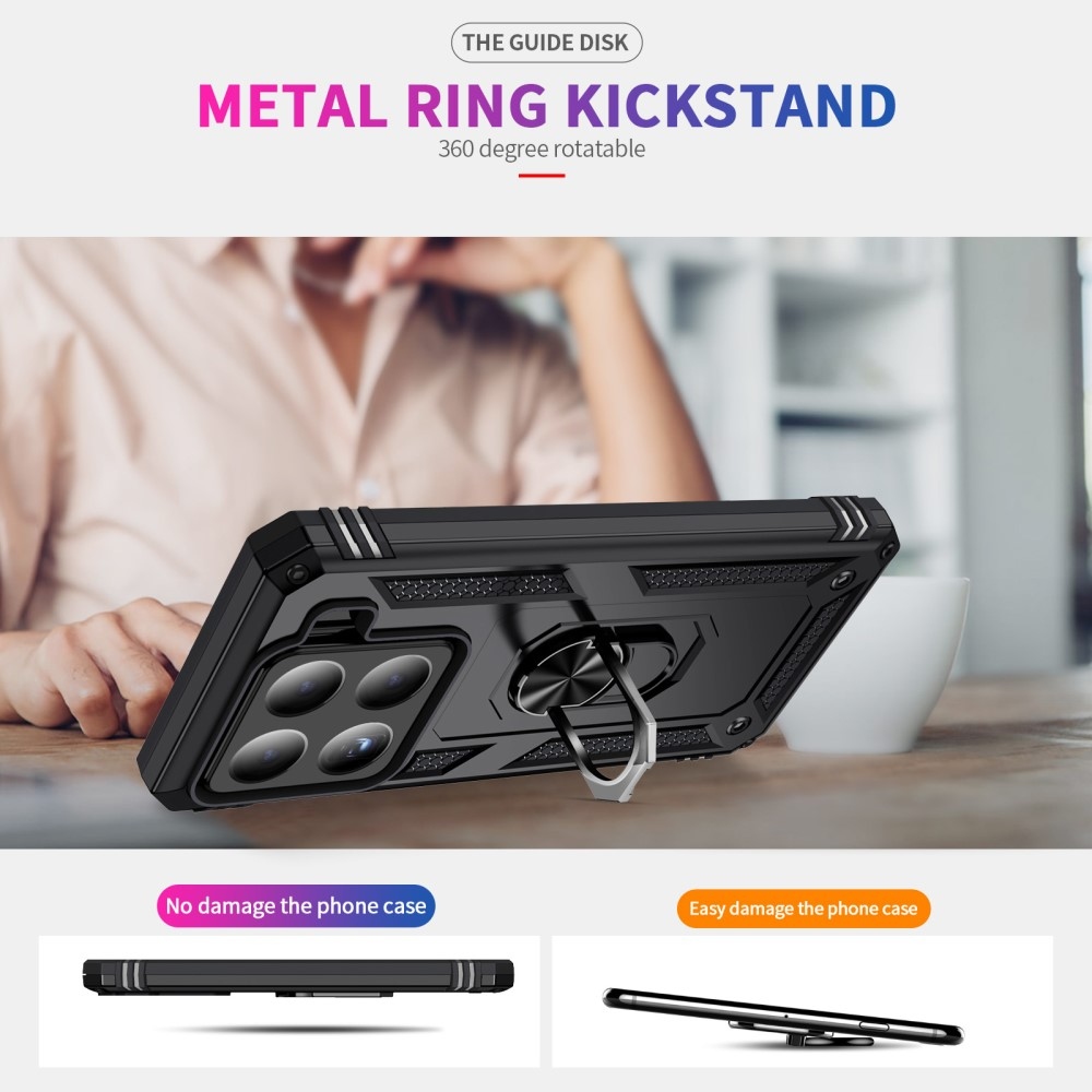 Gyűrűk tartós borítója Xiaomi 15 - fekete