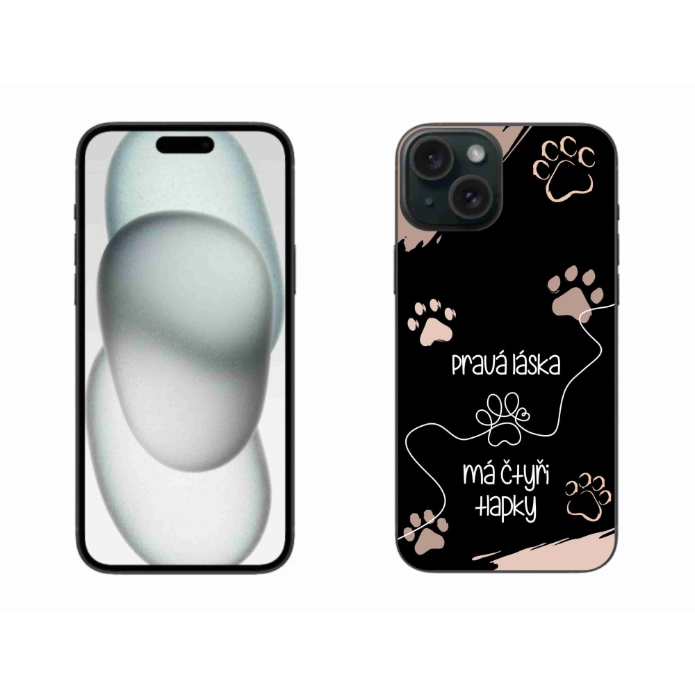 Gél borítás mmCase iPhone 15 Plus készülékhez - kutyamotívum 1 fekete háttér