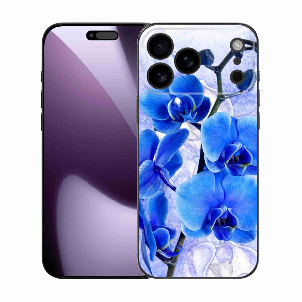 Zselés borítás mmCase iPhone 17 Pro Max készülékhez - kék virágok