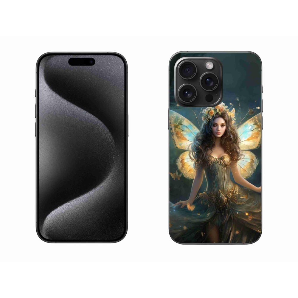 Zselés borítás mmCase iPhone 15 Pro Max készülékhez - pillangó nő