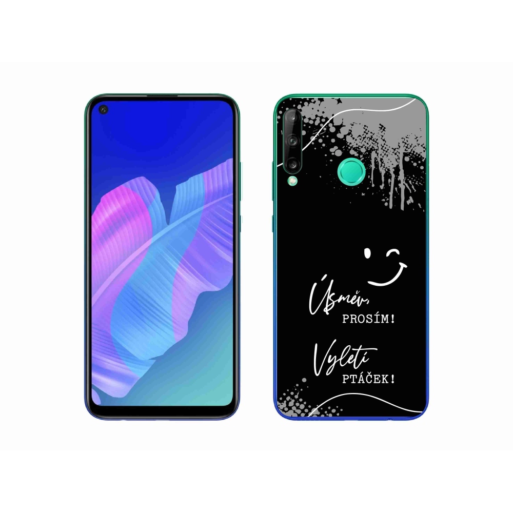 Gél borító mmCase a Huawei P40 Lite E készülékhez - vicces szöveg 4 fekete háttérrel