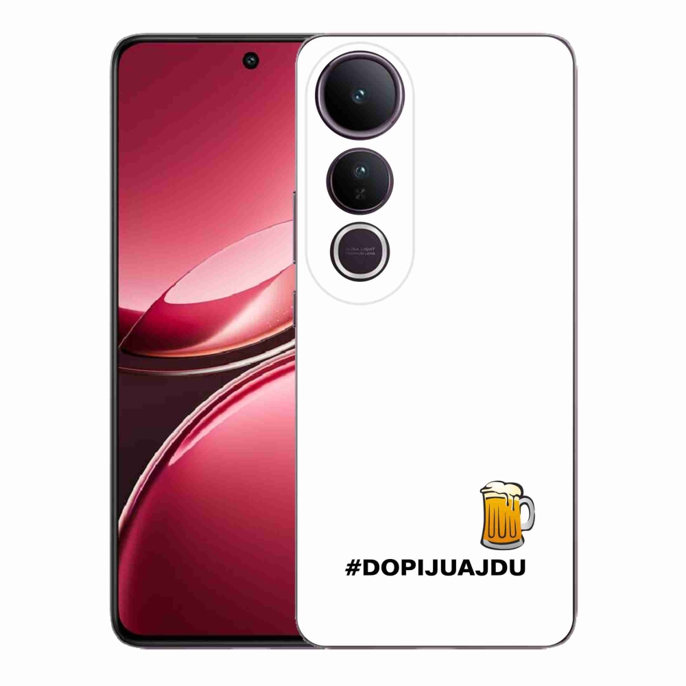 Gél borító mmCase a Vivo V50 Lite 4G/5G - sör motívum 1 fehér háttérrel