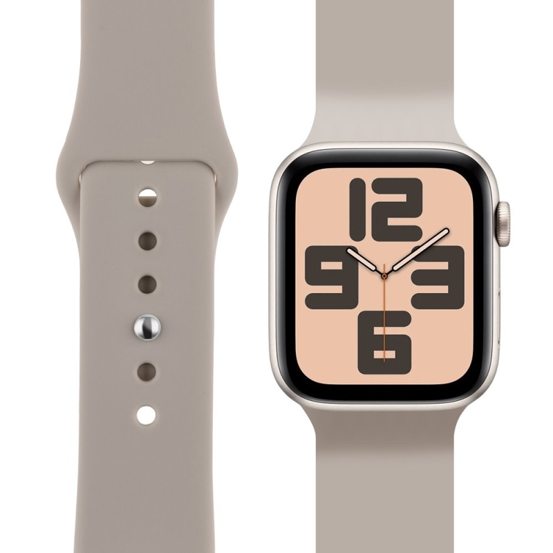 Csomag:ME szilikon szíj az Apple Watch 38-41mm S-M bézs színű órájához