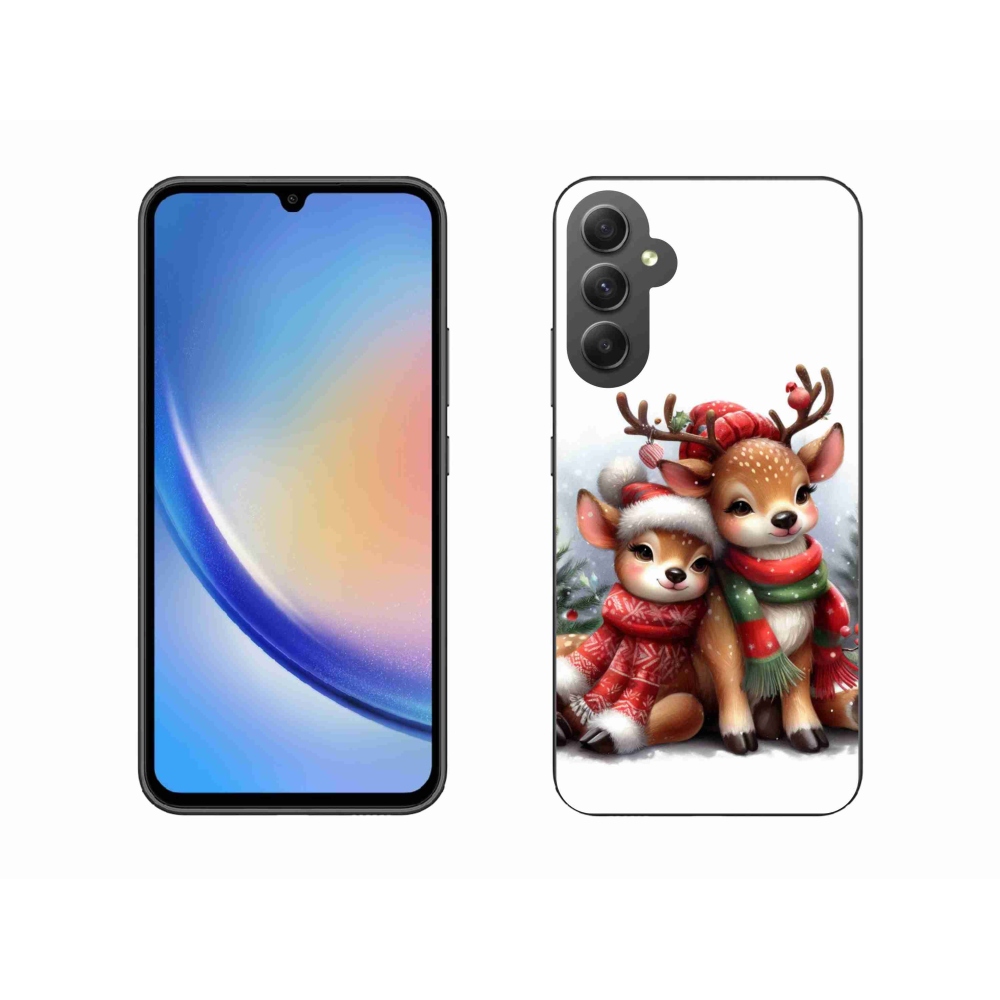 Zselés borítás mmCase Samsung Galaxy A34 5G - karácsonyi rénszarvashoz