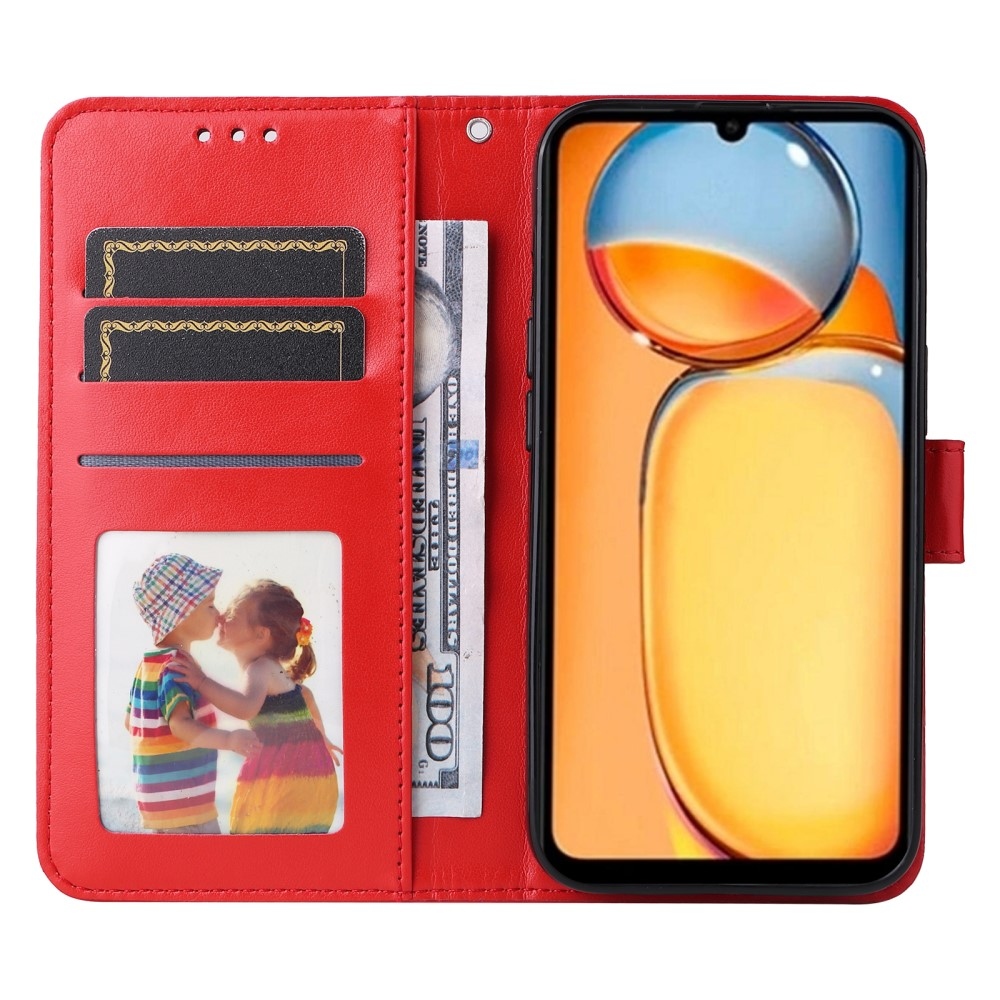 Napraforgó könyv tok Xiaomi Poco C65/Redmi 13C - piros