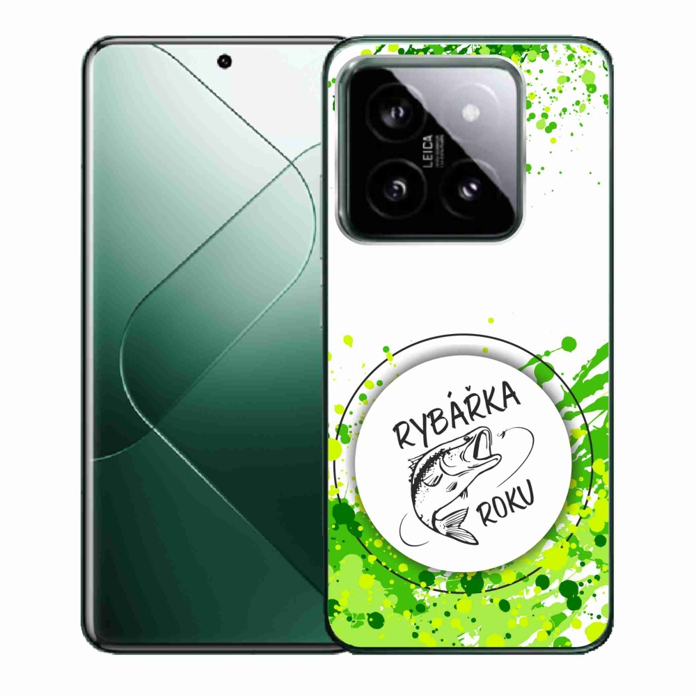 Gél borító mmCase a Xiaomi 14 - halász az év fehér háttérrel