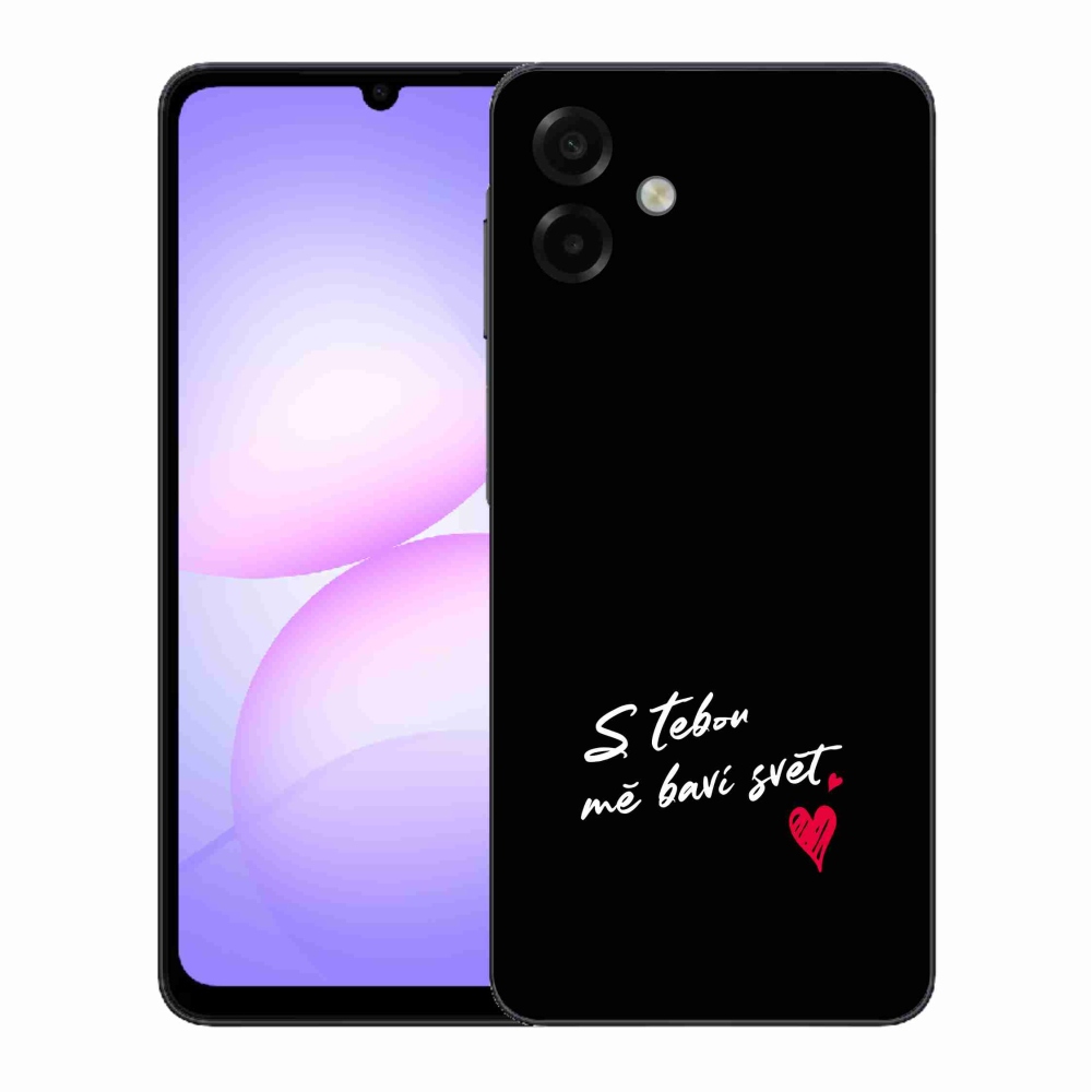Gél borítás mmCase Samsung Galaxy A07 4G - text in love 1 fekete háttér
