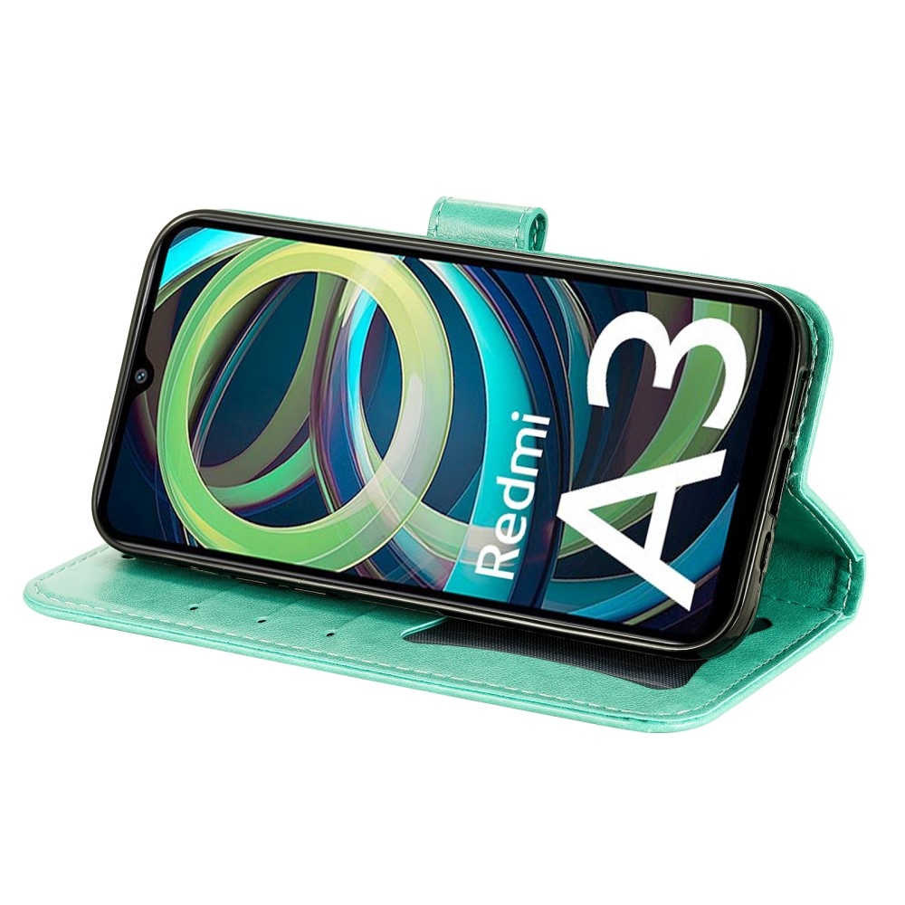 Mandala könyv tok Xiaomi Redmi A3-hoz - teal színű