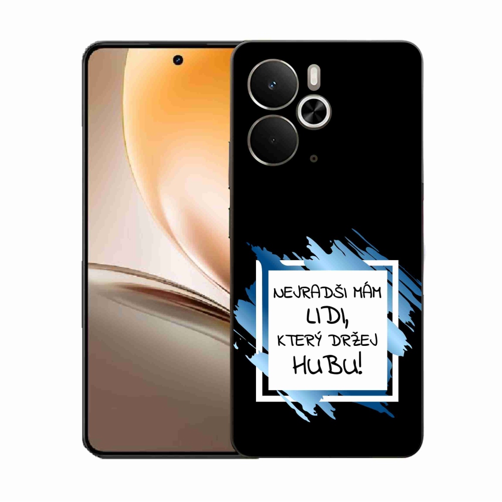 Gél borító mmCase a Realme 14 5G/14T 5G készülékhez - vicces szöveg 7 fehér és fekete háttérrel