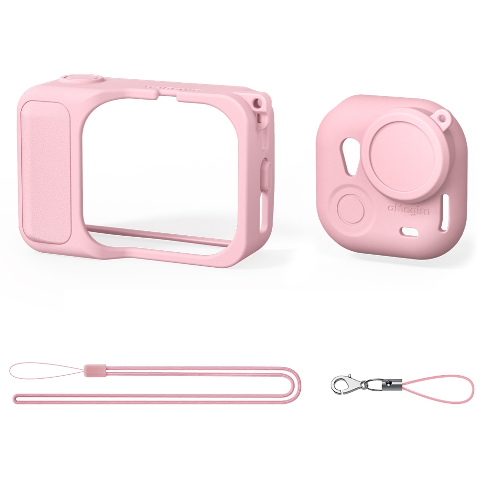 AMAGISN szilikon tok lencsevédővel Insta360 GO Ultra készülékhez - rózsaszín