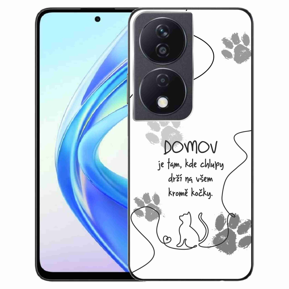 Gél borító mmCase a Honor X7b/Honor 90 Smart készülékhez - macska motívum fehér háttérrel