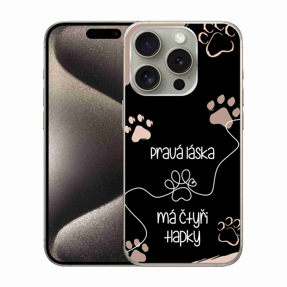 Gél borítás mmCase iPhone 15 Pro készülékhez - kutyamotívum 1 fekete háttér