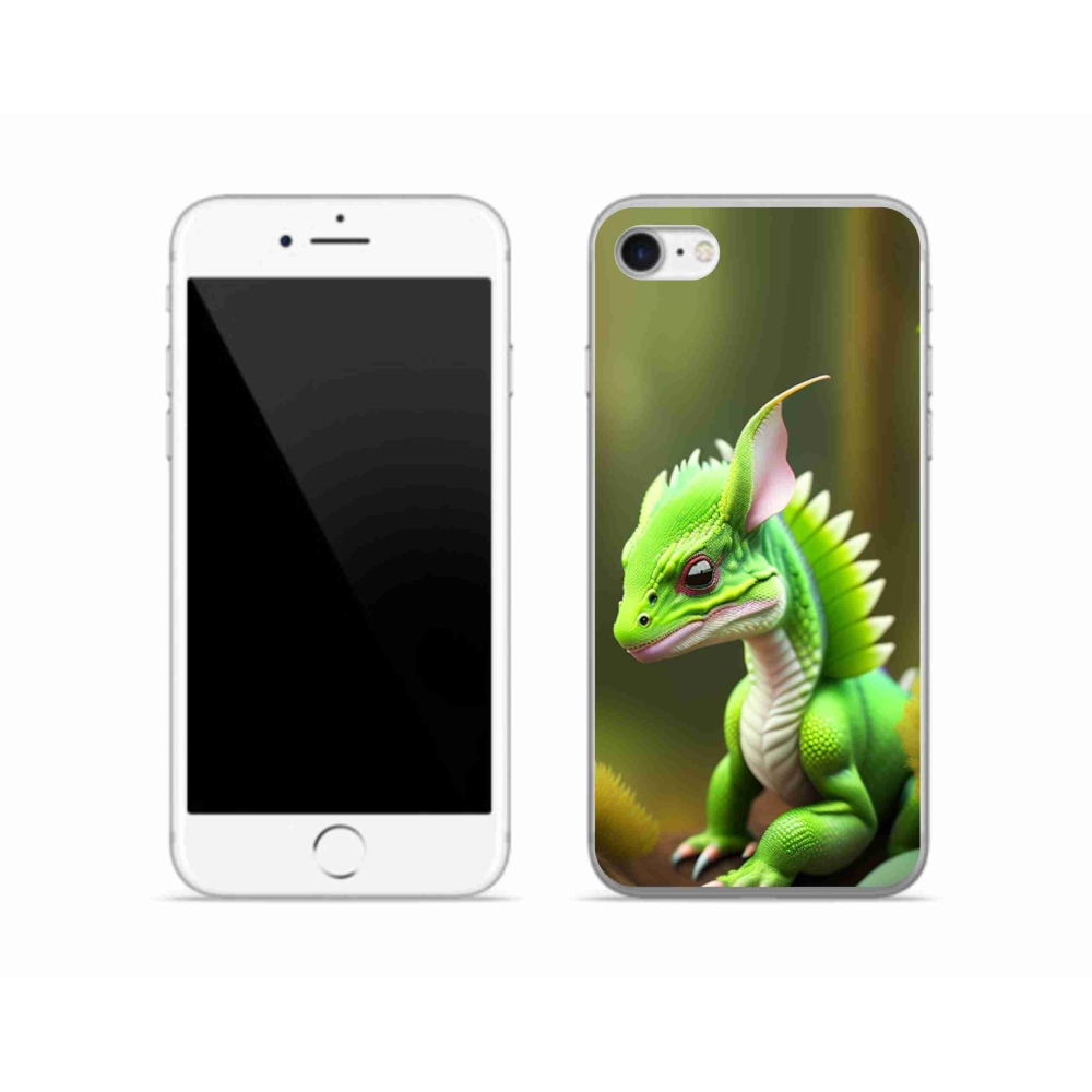 Zselés tok mmCase iPhone SE (2020) - zöld sárkány