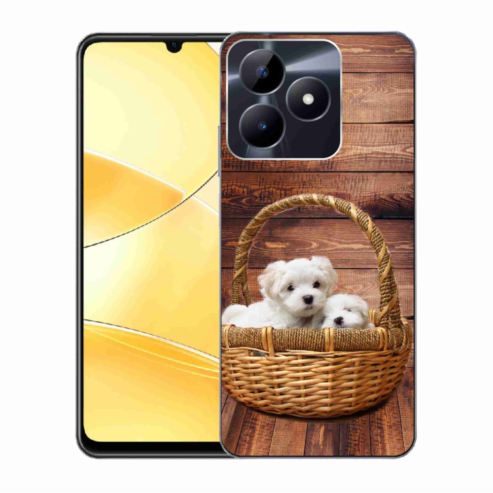 Zselés borítás mmCase a Realme C51/C53 készülékhez - kölyökkutyák