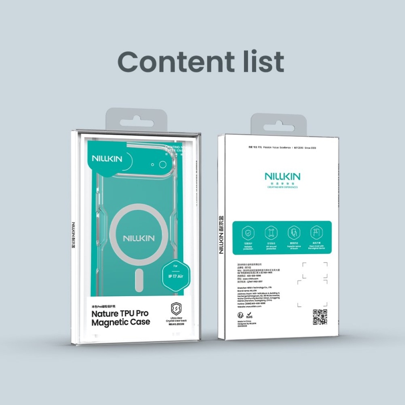 Nillkin Nature TPU PRO mágneses borító Apple iPhone Airhez Átlátszó fekete