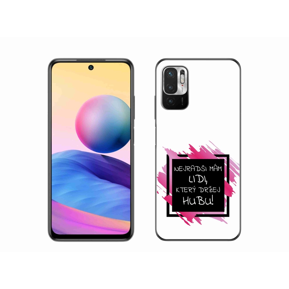 Gél borító mmCase a Xiaomi Redmi Note 10 5G-hez - vicces szöveg 7 fekete és fehér háttérrel