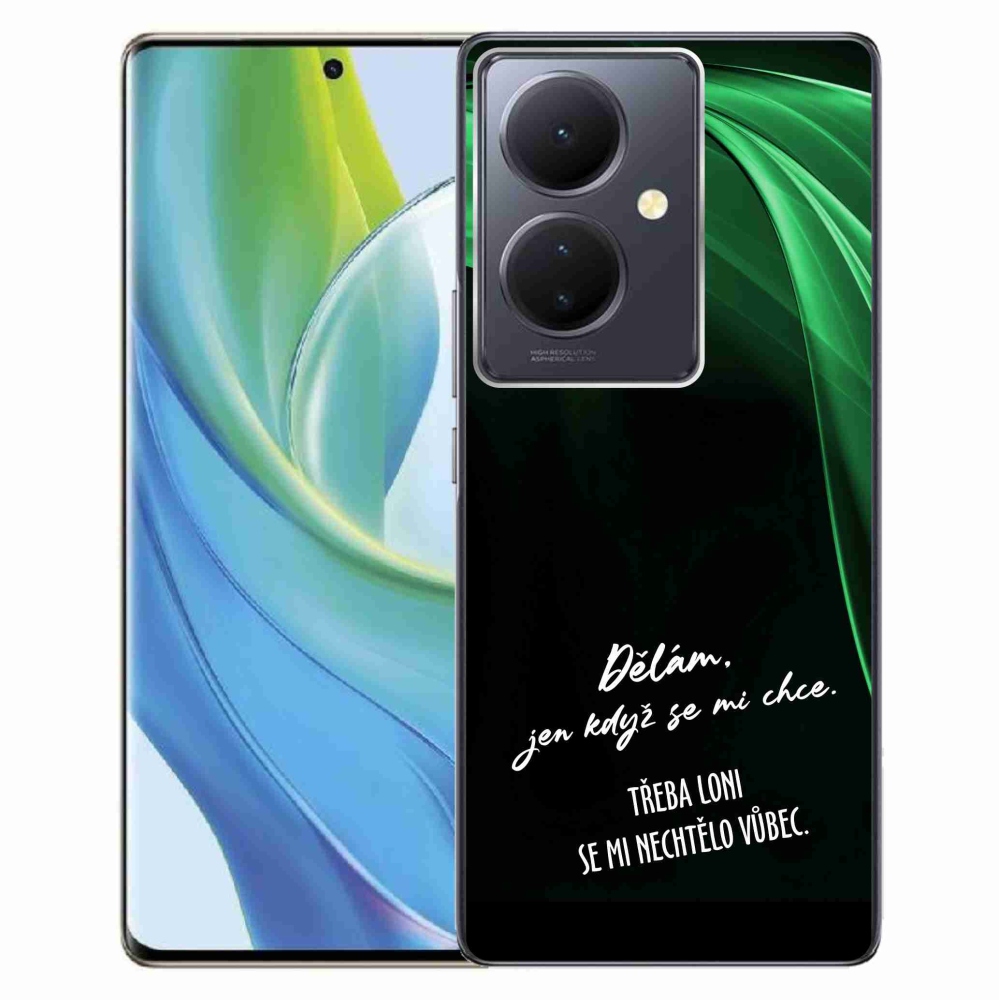 Gél borító mmCase a Vivo V29 Lite 5G-hez - vicces szöveg 12 fekete háttér