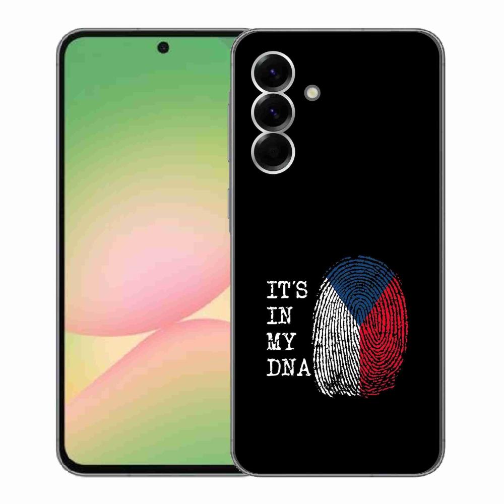 Gél védőhuzat mmCase Samsung Galaxy A56 5G - zászlós ujjlenyomat fekete háttérrel