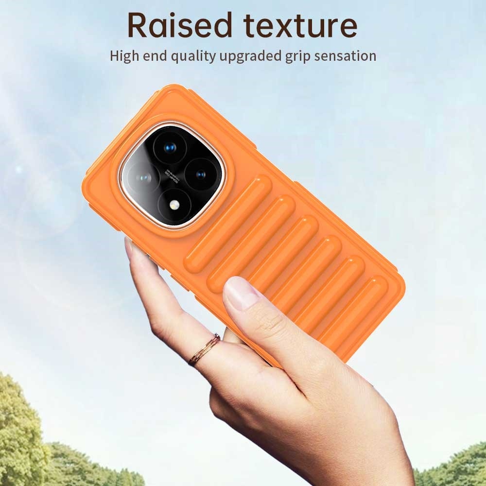 Csíkos tartós borító Xiaomi Redmi Note 14 Pro+ 5G - narancssárga