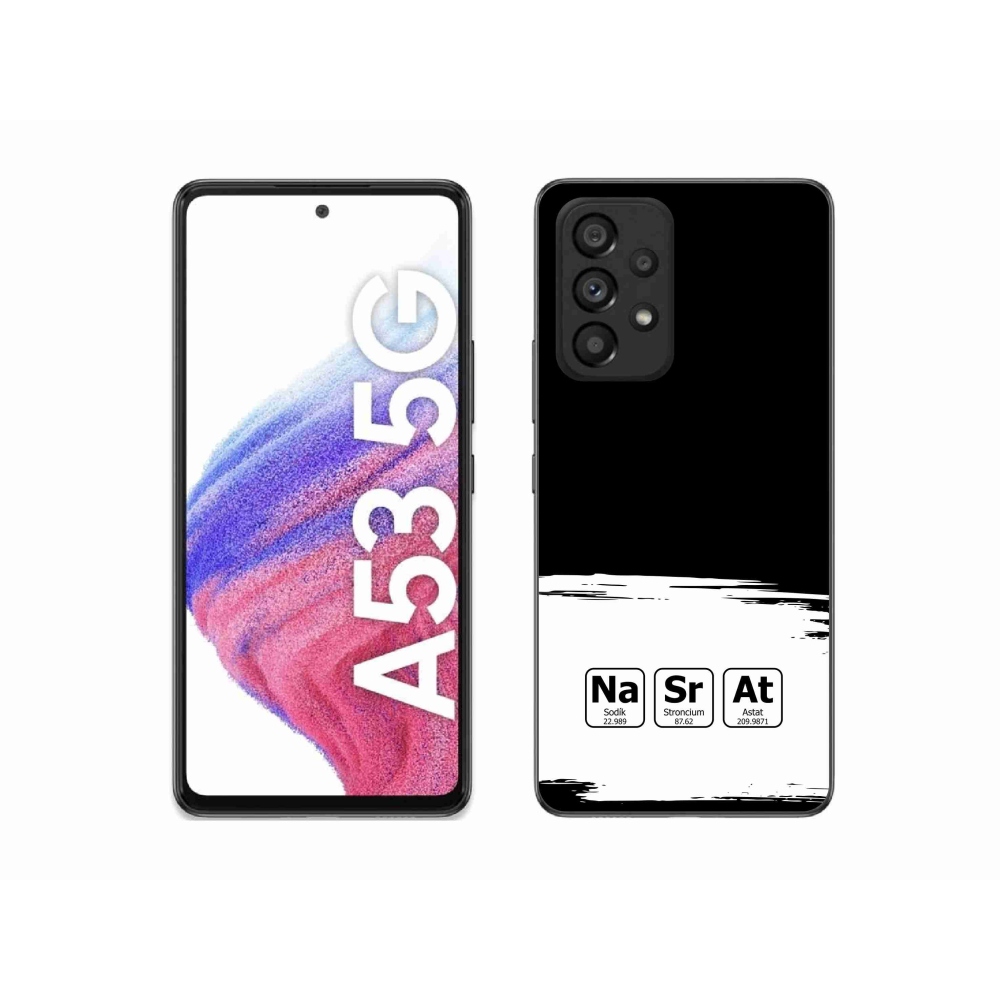 Gél borító mmCase Samsung Galaxy A53 5G - kémiai elemek fehér és fekete háttérrel