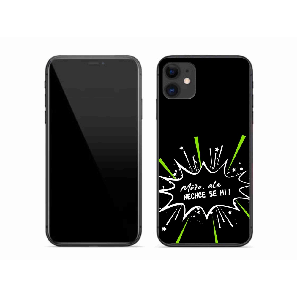 Gél borítás mmCase iPhone 11 készülékhez - vicces szöveg 11 fekete háttér
