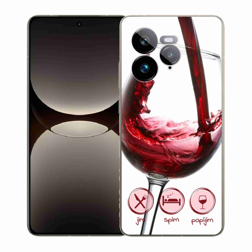 Gél borítás mmCase a Realme GT 7 Pro 5G-re - borospohár piros