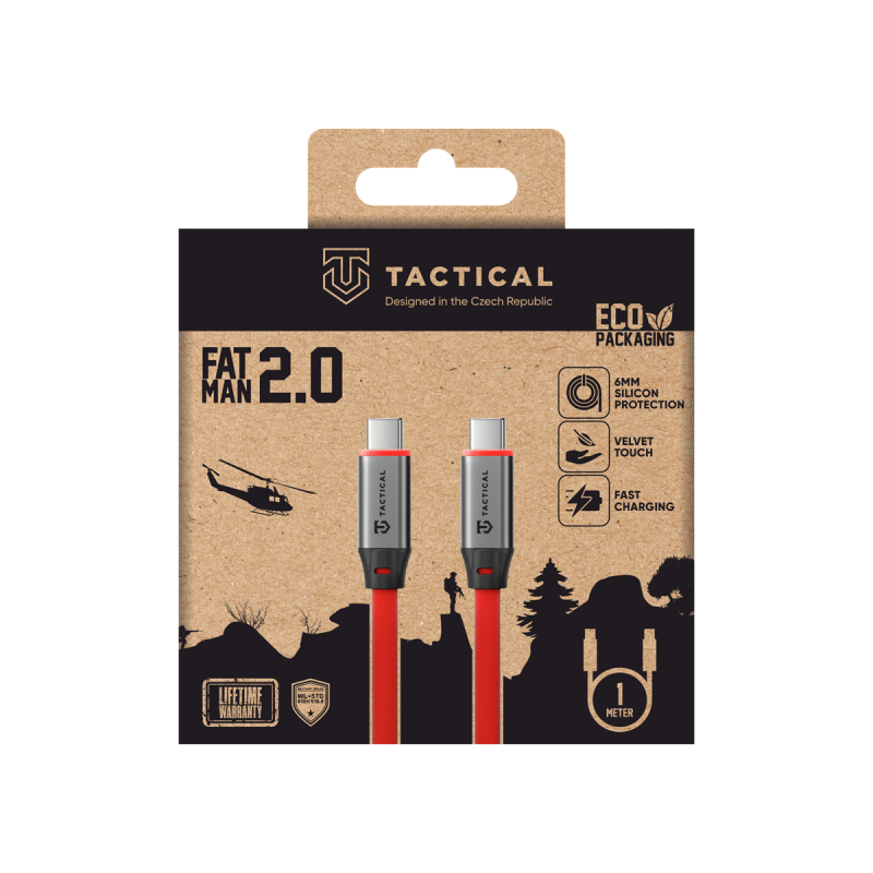 Tactical Fat Man 2.0 kábel USB-C/USB-C 1m piros