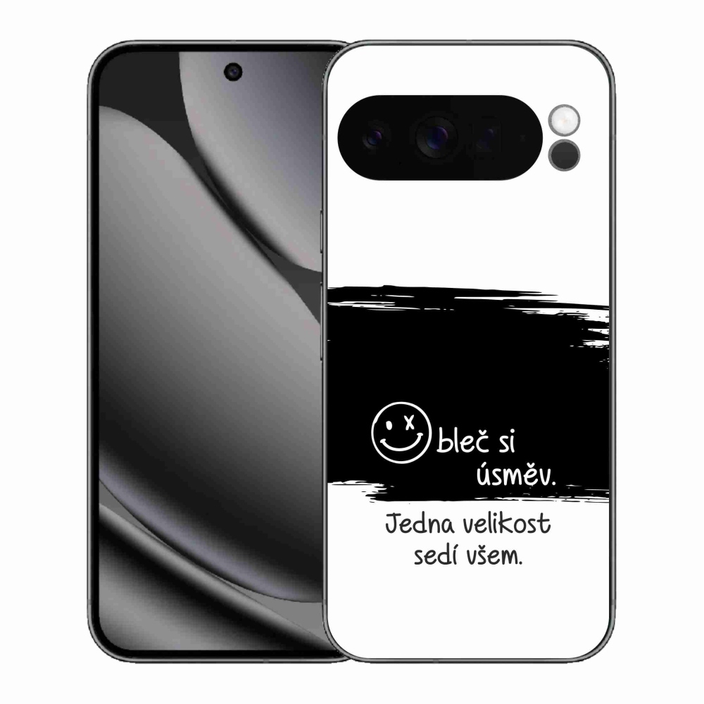 Gél borítás mmCase a Google Pixel 10 Pro XL-hez - vicces szöveg 8 fekete és fehér háttérrel