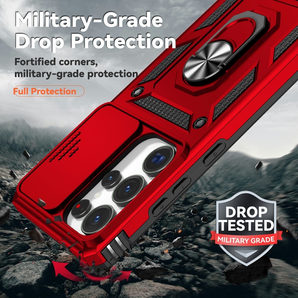 Gyűrűálló borítás Samsung Galaxy S25 Ultra készülékhez - piros