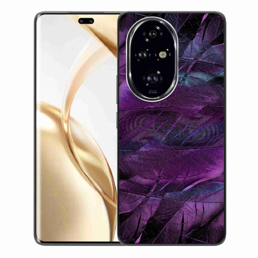 Zselés borítás mmCase a Honor 200 Pro 5G számára - lila tollak