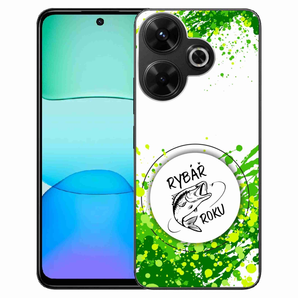 Gél borító mmCase a Xiaomi Redmi 13 4G/Poco M6 4G számára - az év horgásza fehér háttérrel