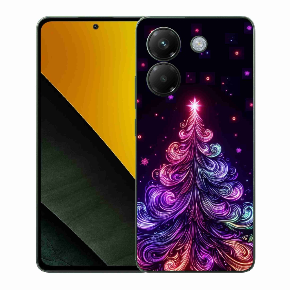 Gél borítás mmCase a Xiaomi Poco M7 Pro 5G-hez - neon karácsonyfa 1