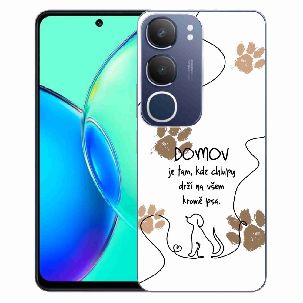 Gél borító mmCase a Vivo Y19s készülékhez - kutya motívum fehér háttérrel