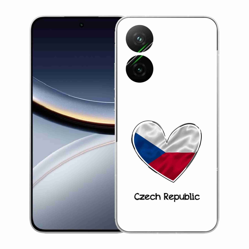 Gél borító mmCase a Xiaomi Poco F7 5G-hez - szív zászló fehér háttérrel