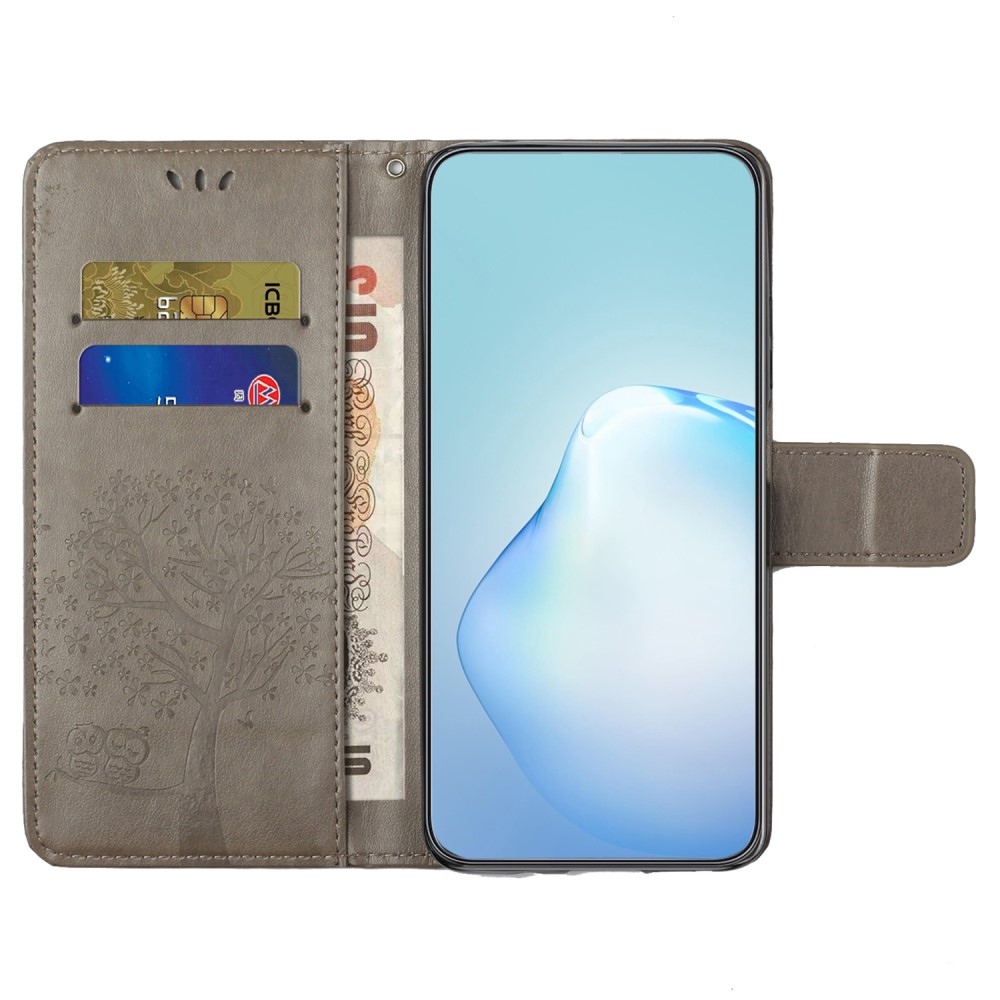 Fás könyv tok Samsung Galaxy S24+/S25+ készülékhez - szürke