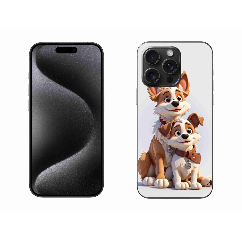 Zselés borítás mmCase iPhone 15 Pro Max készülékhez - kutyák rajzolása