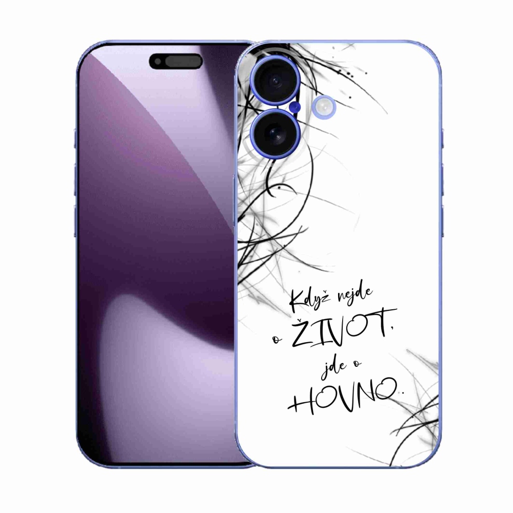 Gél borító mmCase iPhone 17 készülékhez - vicces szöveg 16 fehér háttér