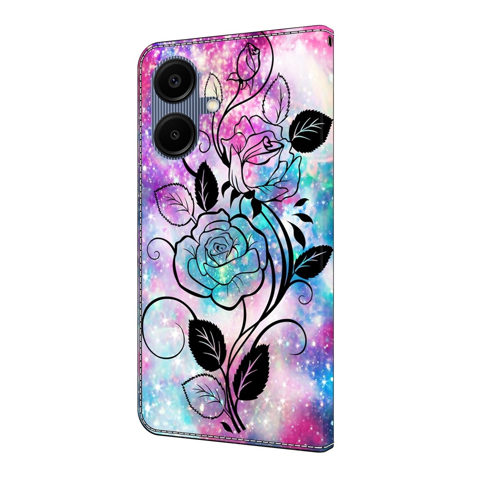 Sima könyves tok Samsung Galaxy A07 4G - rajzfilm rózsa