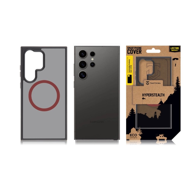 Taktikai MagForce Hyperstealth 2.0 borító a Samsung Galaxy S24 Ultra fekete/piros színű készülékhez