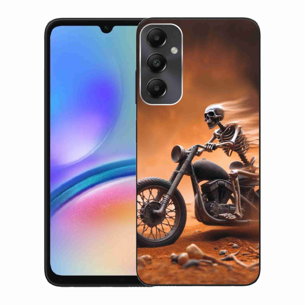 Gél borítás mmCase Samsung Galaxy A05s készülékhez - csontváz egy motorkerékpáron