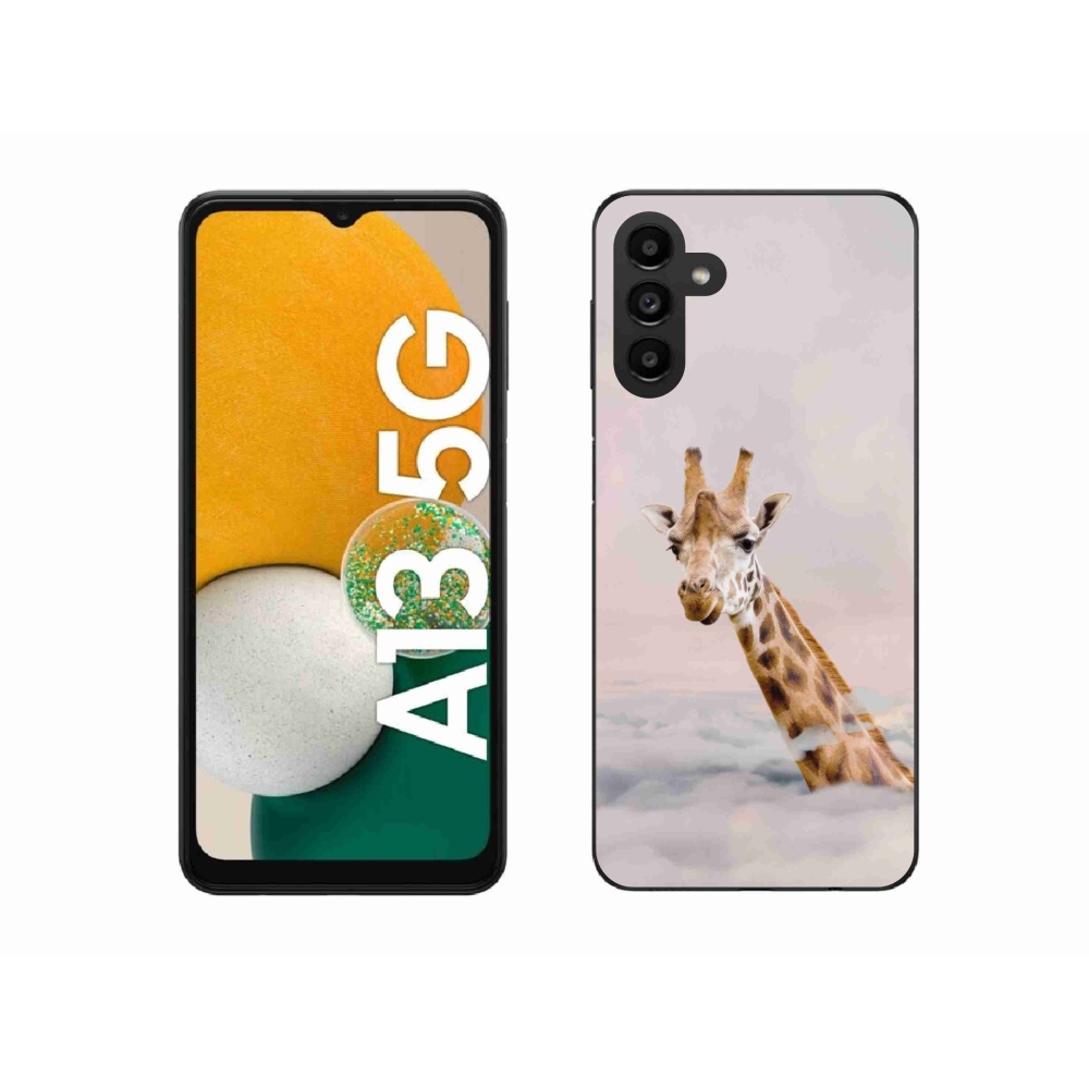 Zselés borítás mmCase Samsung Galaxy A13 5G - zsiráf a felhők között