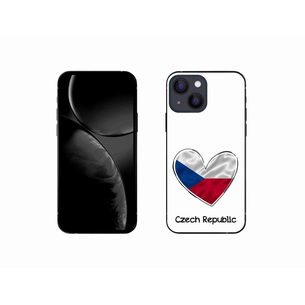 Gél borítás mmCase iPhone 13 mini 5.4 - zászló szív fehér háttérrel