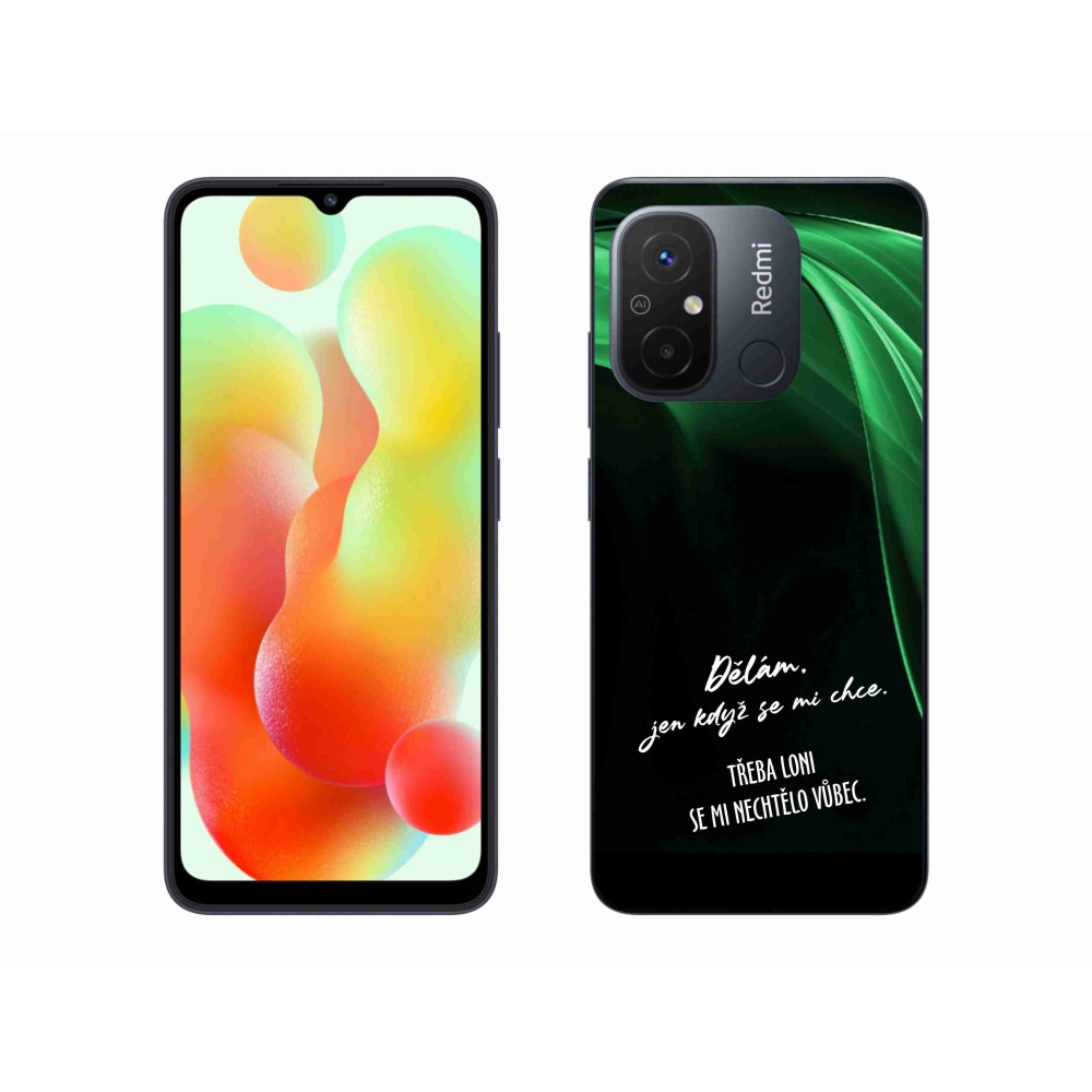 Gél borító mmCase a Xiaomi Redmi 12C-hez - vicces szöveg 12 fekete háttérrel